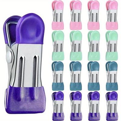 Heavy Duty Metal Food Clips, Chip Clips Bag Clips Food Clips - Anti-Scratch Vinyl Coated Ends, Kitchen Clips for Bags Food, Clips Photo File Clamps