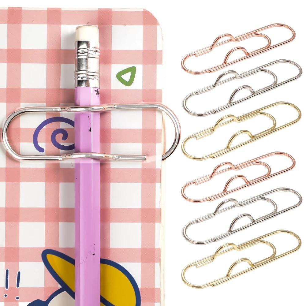 Metall Stifthalter Clips Tragbare Papierfixierklammern Tagebuch Dokument Notizbuch Bilder Pin Tasche Student Büro Schulbedarf