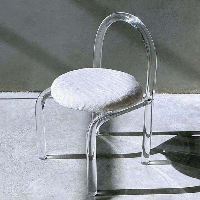 Acrylic Restaurant Kitchen Lounge Dining Chairs Modern Simple Dormitory Bedroom Makeup Chair Living Room Single Backrest Chair