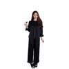 Pajamas New women's soft light satin burgundy New Year's red long-sleeved trousers set loungewear can be worn outside