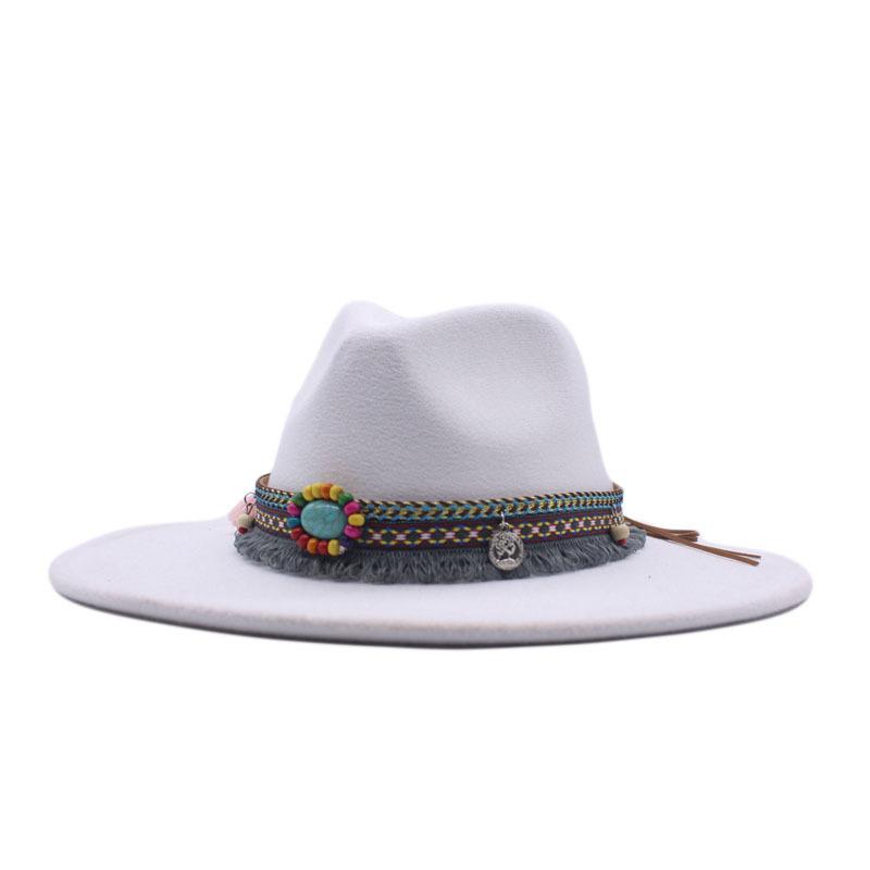 eBay European and American New Woolen Top Hat Minority Style Retro Big Brim Cm Jazz Hat
