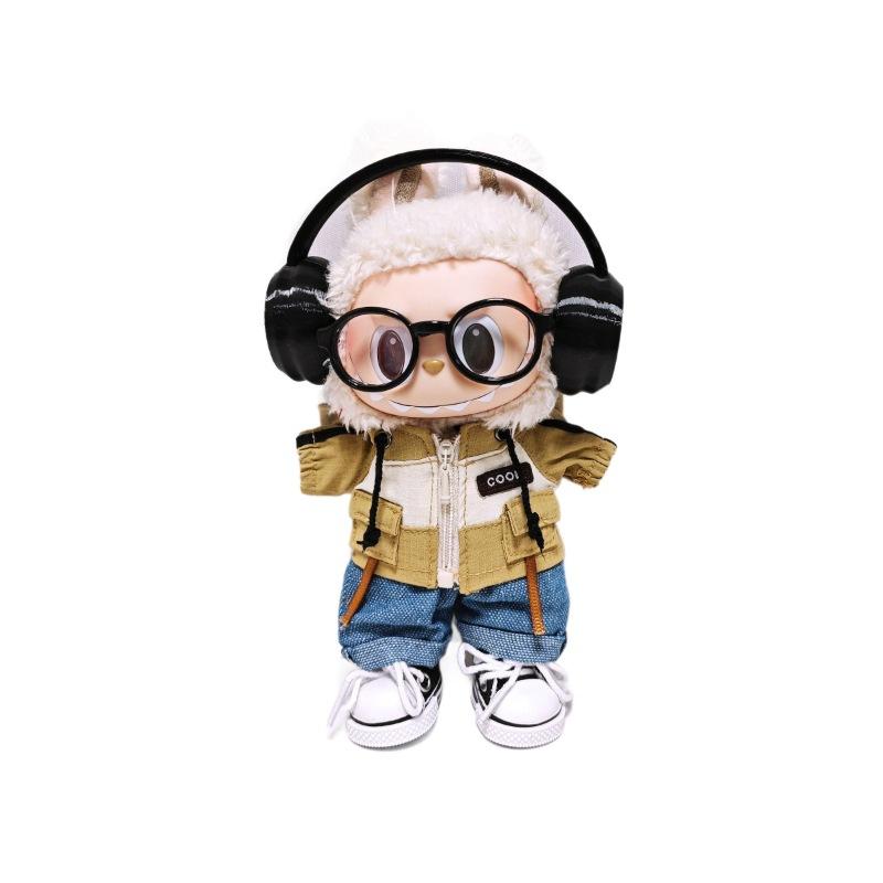 Labubu Doll Clothes Army Green Hooded Sweatshirt Series Suit Doll Clothes