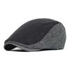 Vintage Herringbone Newsboy Cap Men Women Winter Thick Warm Casual Stripe Berets Gatsby Flat Hat Peaked Cap Adjustable Patchwork