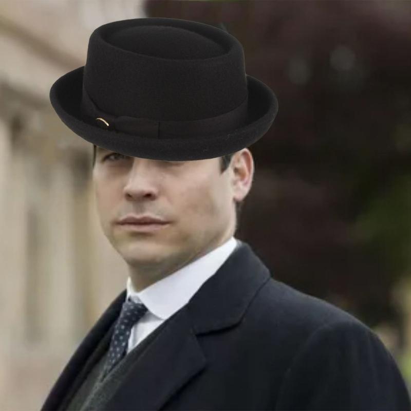 Lightweight Gentleman Derby Hat Carnival Soft Trilby Hat for Masquerade Party
