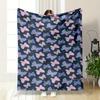 Pink and Purple Butterflies with Yellow Accents On a Dark Background. for All Seasons Blanket Lunch Break Throw Gift