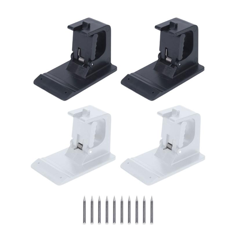 No Drill Shower Curtain Rod Brackets ABS Wall Support with Flat Base and Serrated Grip for Bathroom Bedroom Kitchen Daily Use
