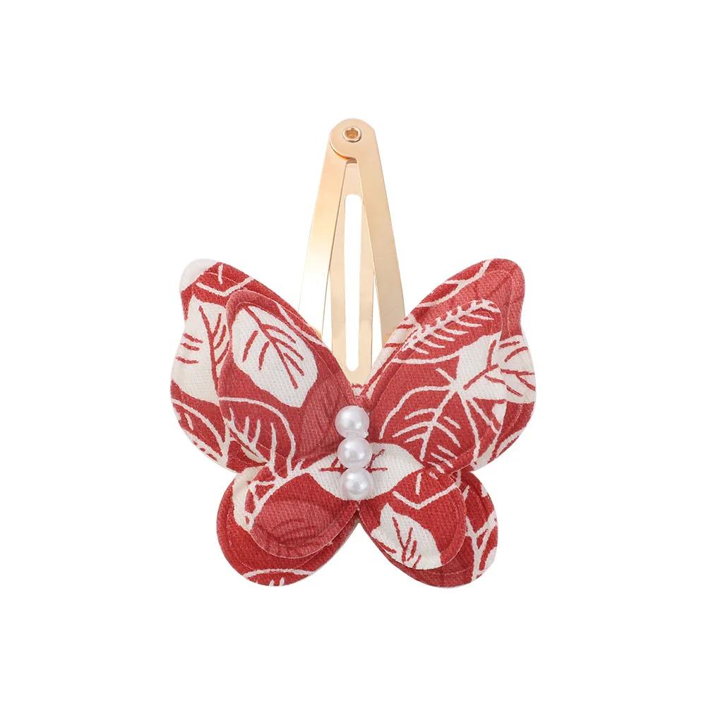 40 Style Butterfly Hair Clips Print Alloy Hairpin Simulated Pearl Bow Hair Clip Kids Hairbangs Diy Korean Accessories