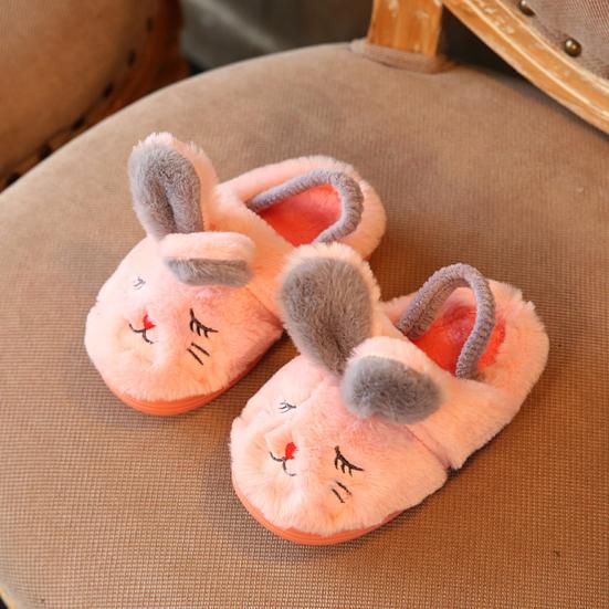 Kids Cartoon Bird Penguin Coral Velvet Soft Non Slip Slippers Home Warm Shoes
