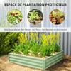 Raised Garden Bed, Galvanized Steel, 120 x 120 x 30 cm, Light Green