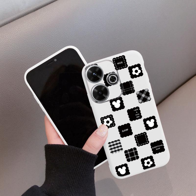 

Мягкий силиконовый чехол с квадратной сеткой для Samsung A55 A35 M35 S24 Xiaomi Redmi Note 13 Pro 13C 14 Poco C65 iPhone Huawei Honor Realme Camera Противоударный чехол Realme 12 5G