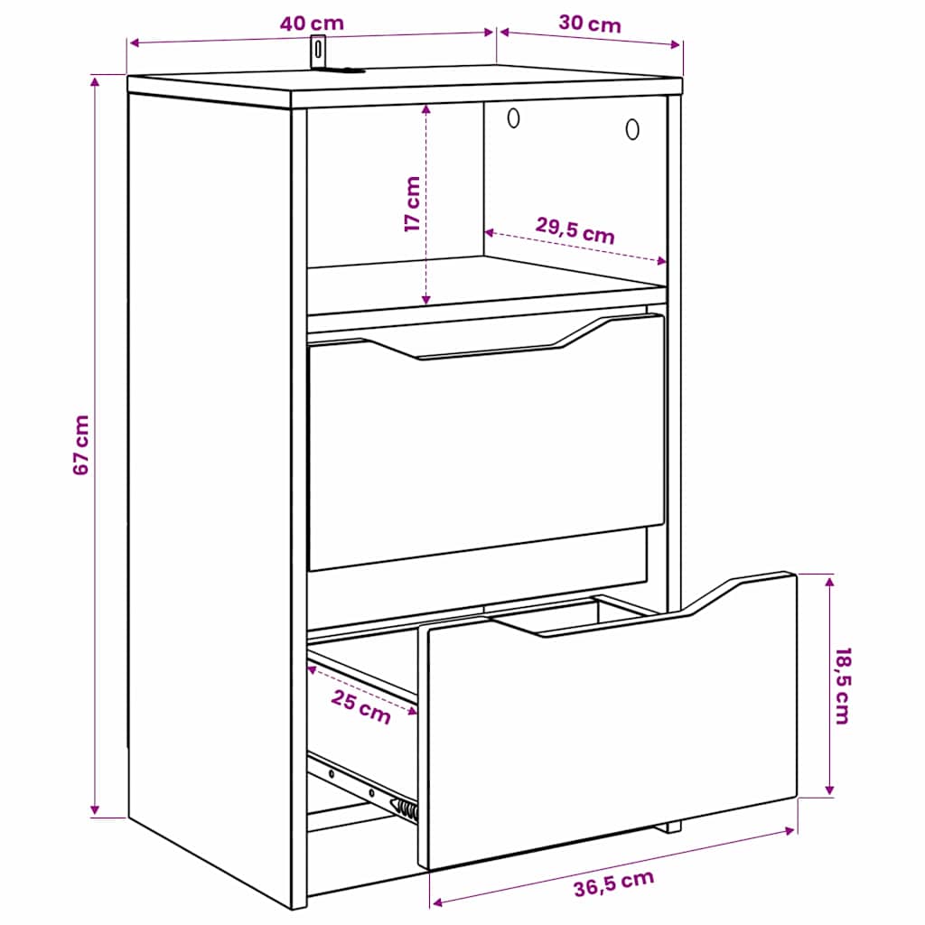 Nightstands 2 Pcs Reclaimed Wood Look 40 X 30 X 67 Cm Engineered Wood