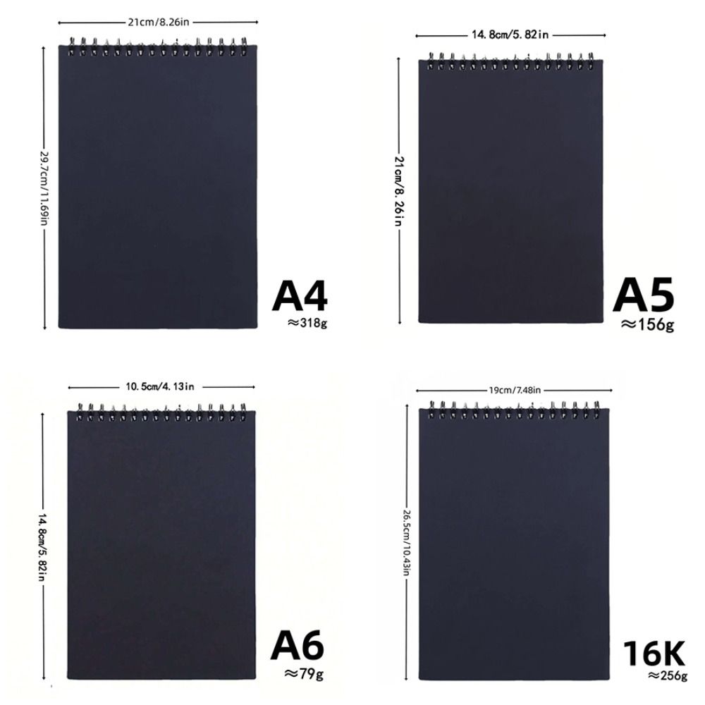Spiral Bound 8K 16K Coil Sketchbook A4 A5 A6 Artist Sketch Pad Thick Drawing Paper  Sketch