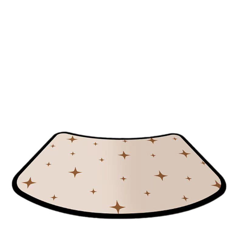 Curved Minimalist Diatomaceous Earth Bath Mat - Strong Absorption & Quick-Drying Fan Shape for Shower or Toilet.