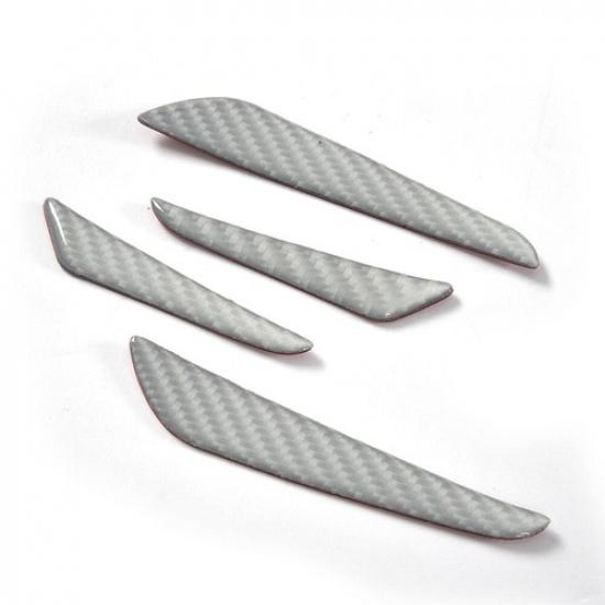 4pcs Anti-Scratch Silver Carbon Fiber Car Door Edge Protector Guards Trims Strip