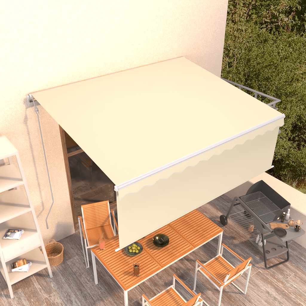 Automatic Retractable Awning with Valance 4x3 m Cream