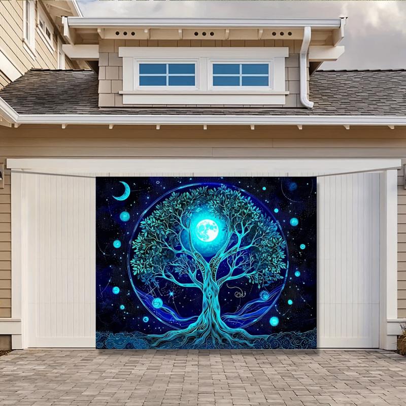 Tree of Life Starry Sky Moon Phase Tapestry Bedroom Bedhead Zen Wall Carpet Yoga Meditation Space Atmosphere Tapestry 100X70CM