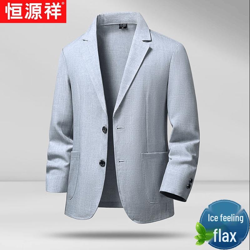 Men s Summer Linen Blend Casual Business Blazer 4XL