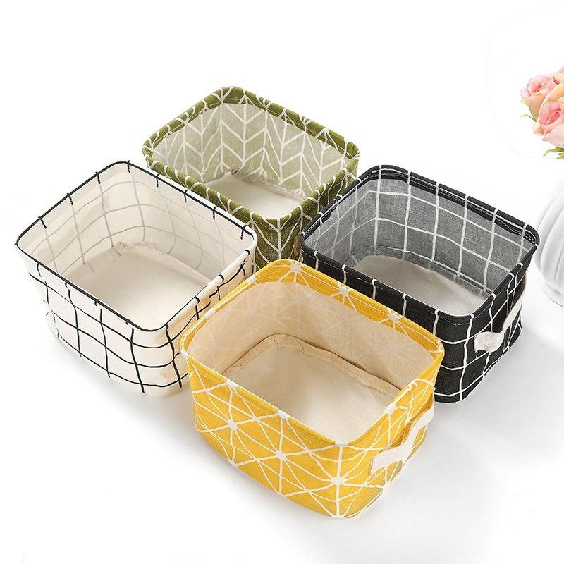 1PC Folding Desktop Storage Box Waterproof Toy Sundries Storage Basket Cosmetic Underwear Storage Office Stationery Organizer