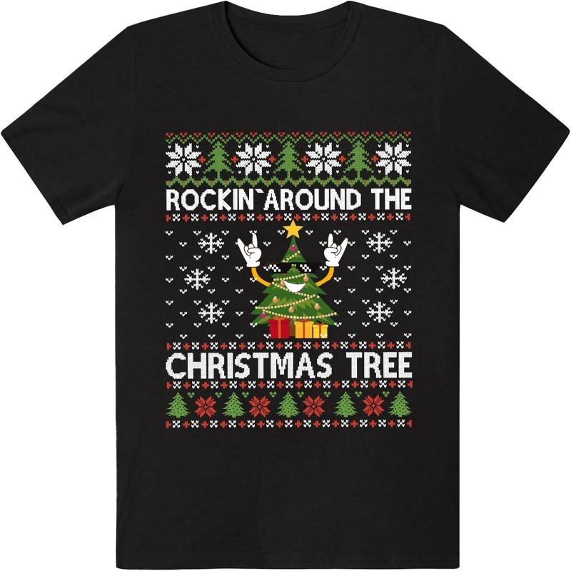 Arvilhill Unisexs Funny Christmas Cotton TShirt Novelty Xmas Short Sleeve Crew Neck All Seasons Casual Comfortable Utdoors Tees