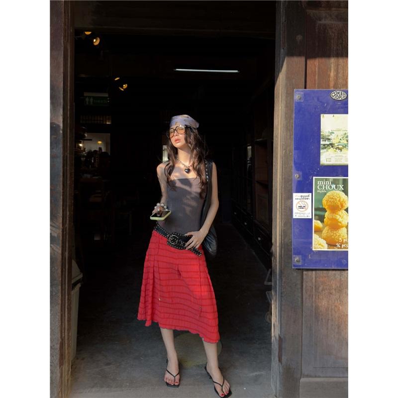 Pure And Seductive Fishnet Knit Slim-fit Tube Top Vest