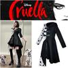 Cosplay šaty inspirované 101 dalmatiny Černobílá čarodějnice Cruella De Vil