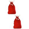 Saco de Armazenamento Saco com Cordão para Crianças 2 Peças Vermelho Doce de Natal Presente