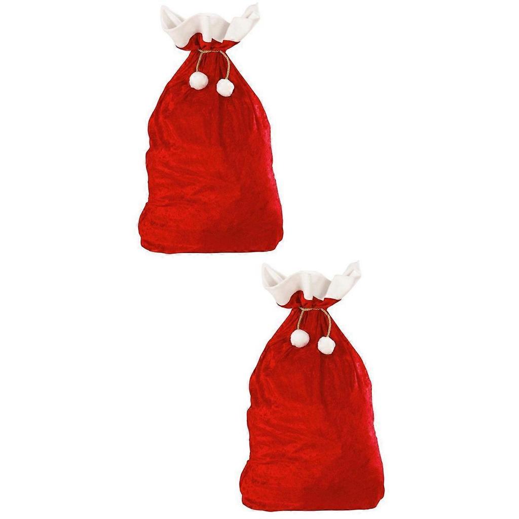 Saco de Armazenamento Saco com Cordão para Crianças 2 Peças Vermelho Doce de Natal Presente