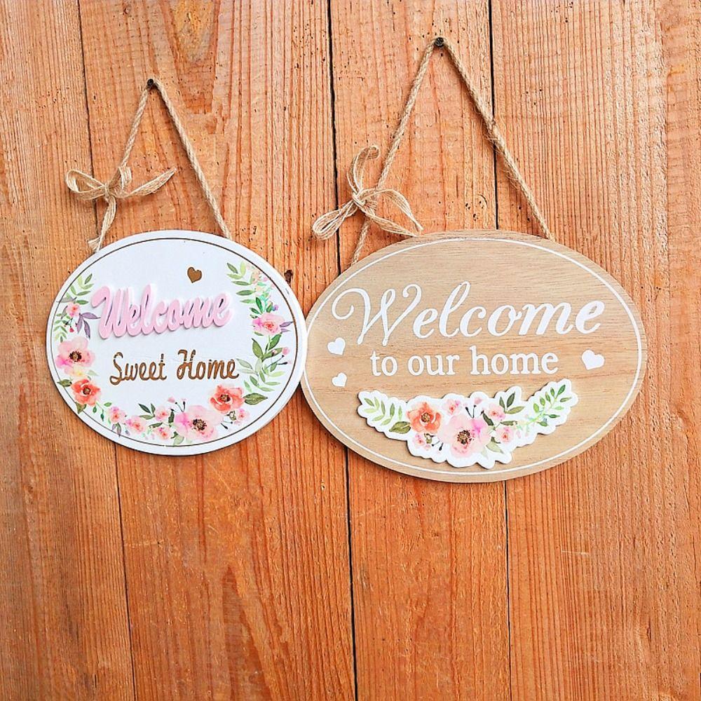 Handmade Home Decoration Double-sided Door Plate Garden Plaque Door Hanging Ornaments Layout Props