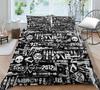 Bed Cover Home Bedclothes Bedding Set 2/3pcs 3D Skull Printing Microfiber Washable Bed Quilt Cover Set