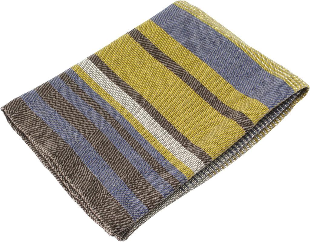Imabari Towel Bath Towel, Plain Fabric, PF-01, Vintage Multi-Border, Yellow, PF1604-0300-00