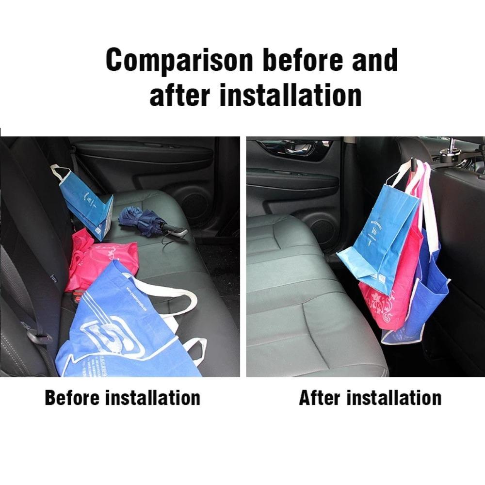 3 in 1 Car Back Seat Headrest Hook Mobile Phone Holder for Bag Purse Cloth Grocery Storage Hook Phone Holder Auto Fastener Clip