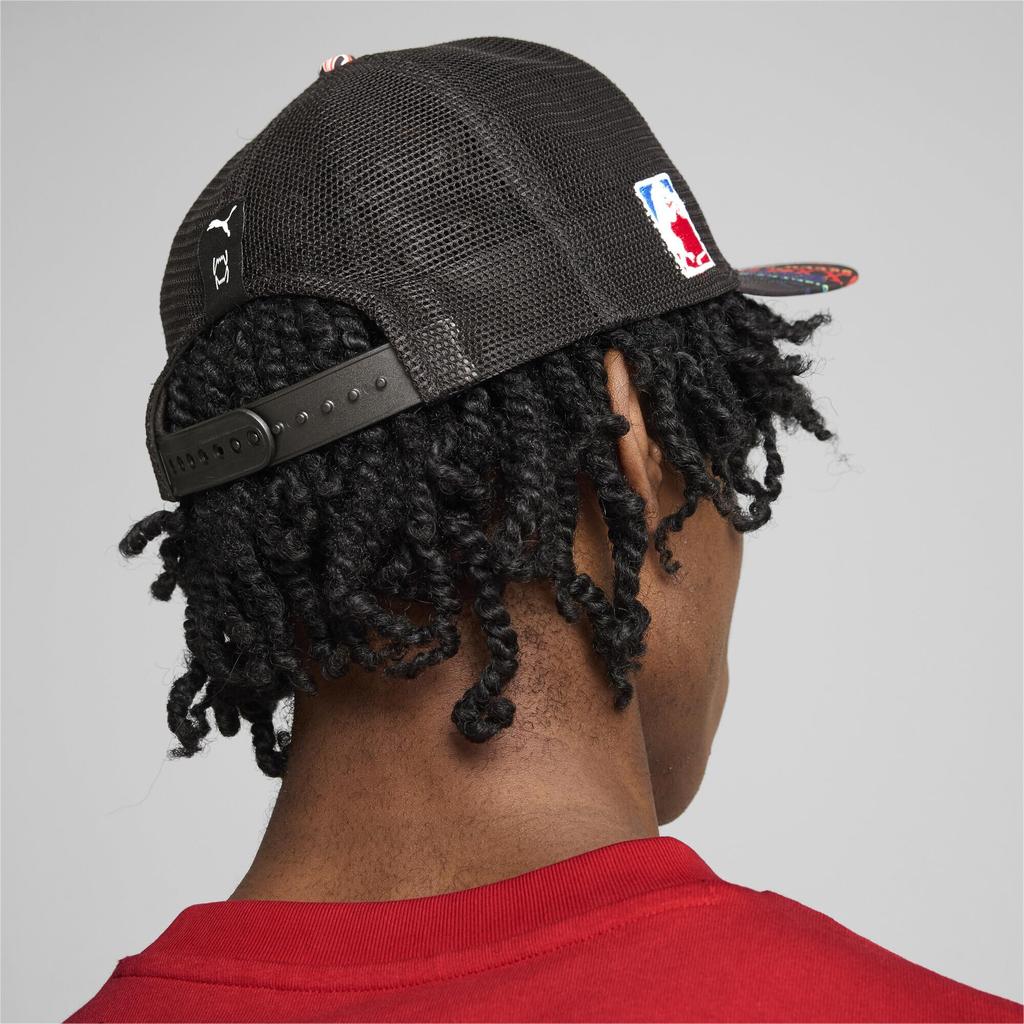 Basketball Hat Sunshade Basketball Trucker Cap Microfiber 025824 24th Color [PUMA] Autumn/Winter Black/AOP(01)