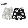 Men Daily Short Pants Summer Shorts Flower Print Drawstring Elastic Waist Loose Pockets Street Style Pleated Vacation Beach Sport Casual Homewear