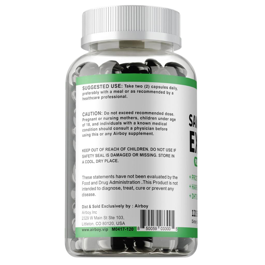 120 Stück Sägepalmenextrakt - Unterstützung der ProstataGesundheit, Haarausfall, HarnwegGesundheit