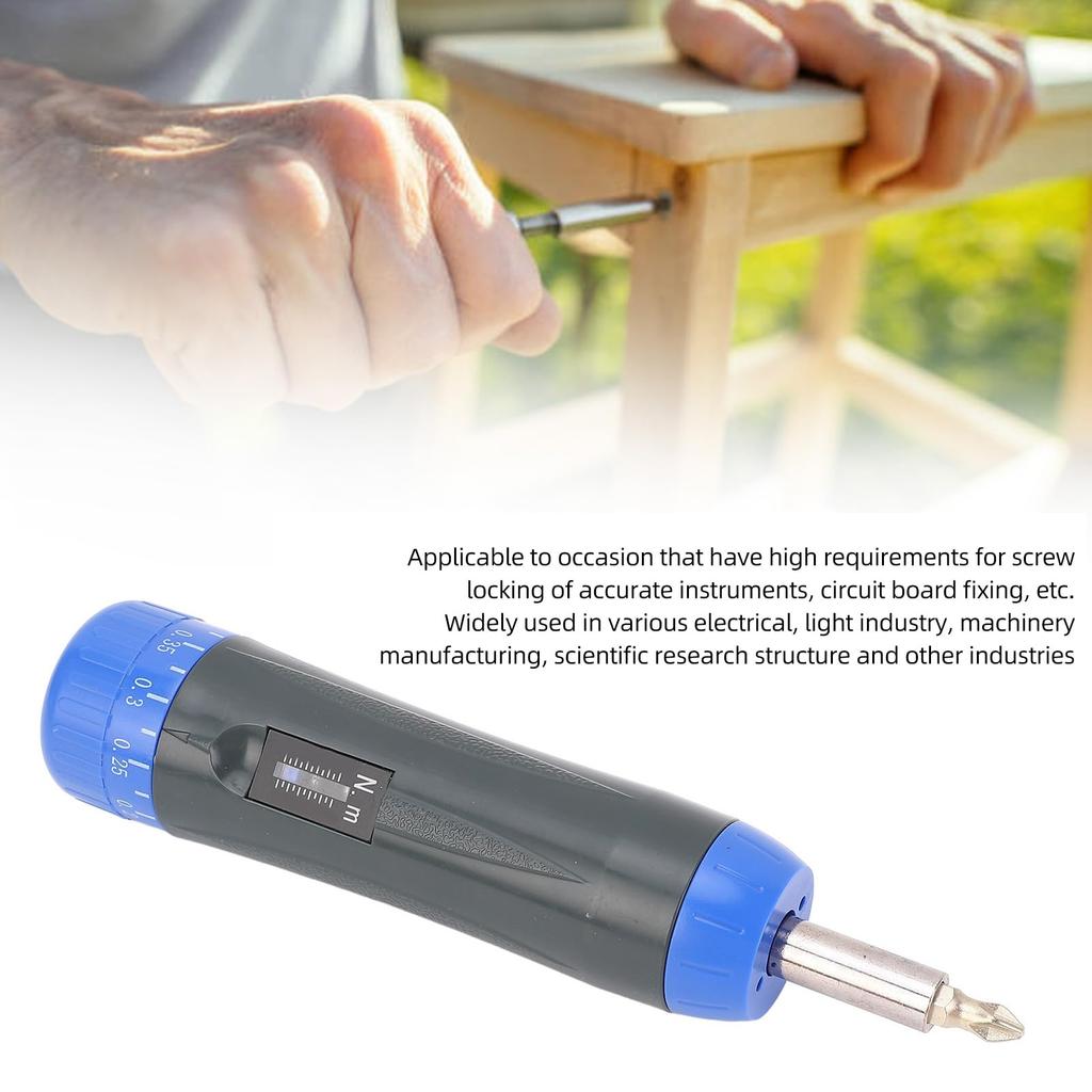 Digital Torque Preset Torque Drive Torque Wrench with 10 Adjustable for Maintenance and Motorcycle Repair Wrench, 0.2-1.2 N.m Driver, 1/4" Bits,