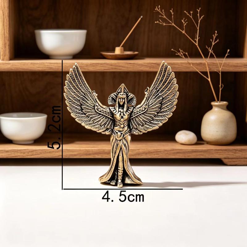 2026 New 1Pcs Vintage Brass Guardian Angel Statue Small Desktop Ornament Figurine For Home Altar Collectible Keepsake Gift