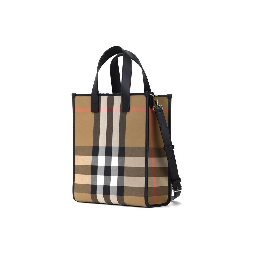 Burberry House Check Design Snap Closure Canvas Shoulder Tote Bag Unisex Couple's Style