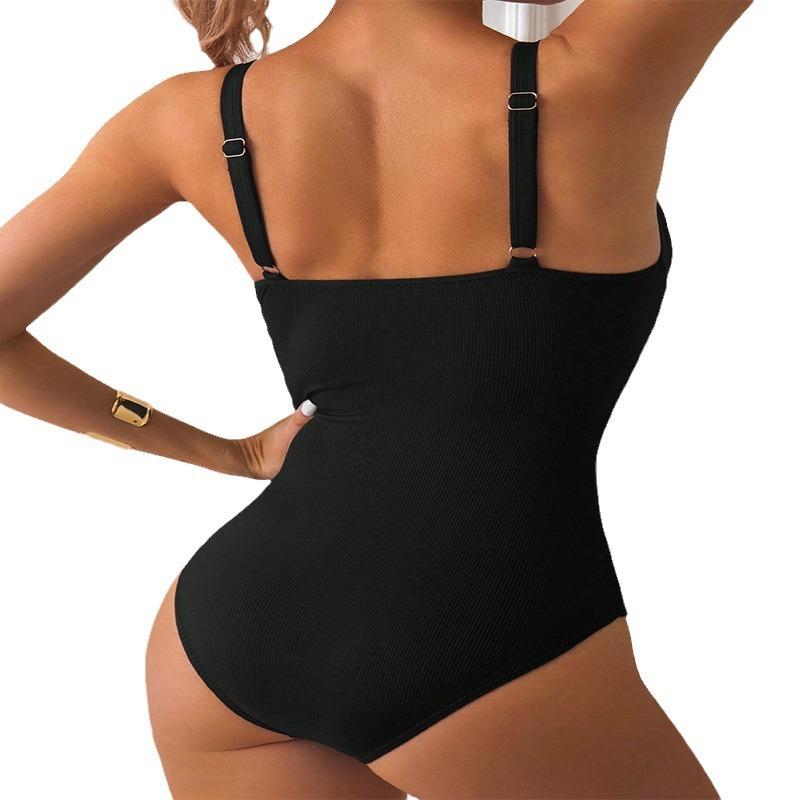 1011 new European and American bikini suspender to cover the meat conservative one-piece swimsuit women's high-end hot spring swimsuit