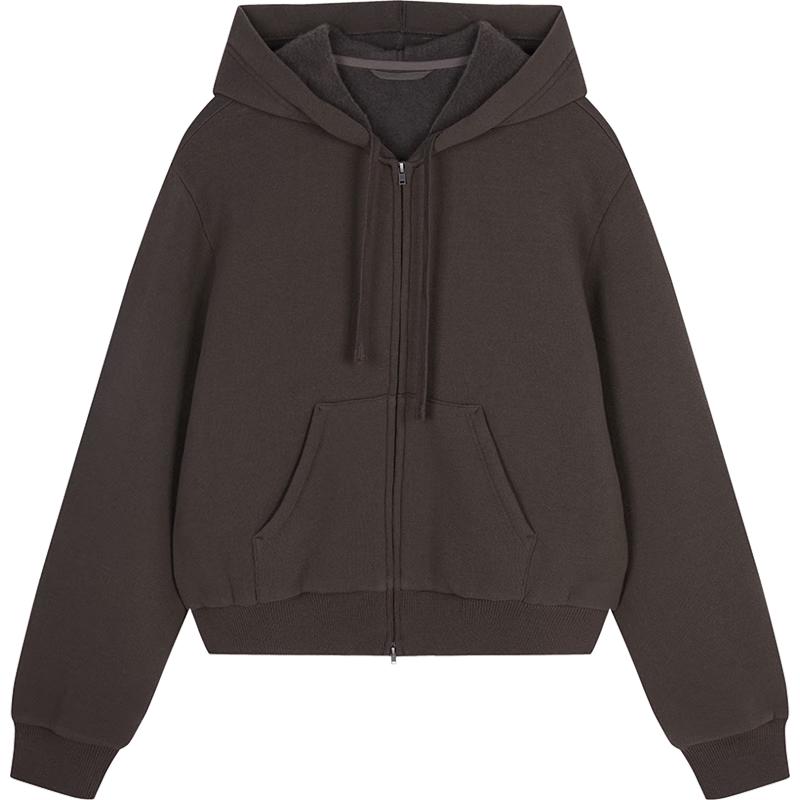 JNBY Women's Winter Hooded Loose-Fit Wool Blend Sweatshirt