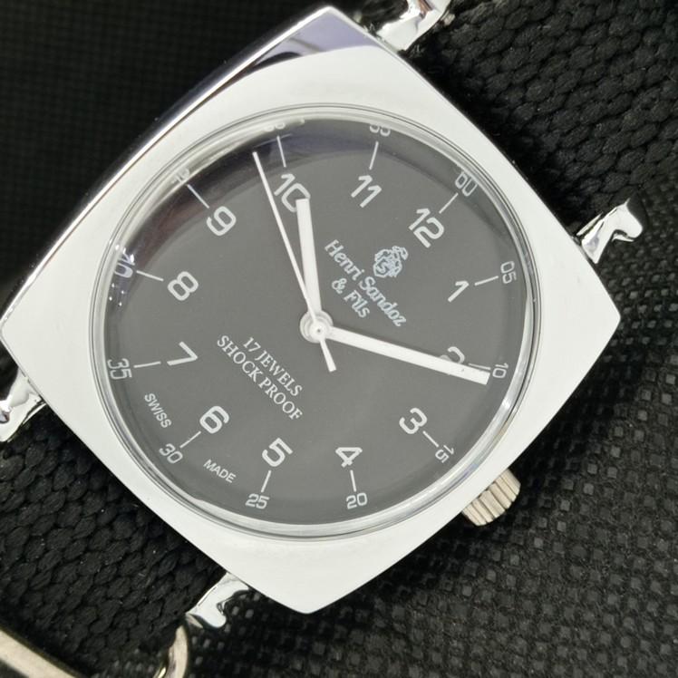 

ВОССТАНОВЛЕННЫЕ ВИНТАЖНЫЕ МУЖСКИЕ НАРУЧНЫЕ ЧАСЫ HENRI SANDOZ & FILS SWISS a416593-2 Sku622a-a416593