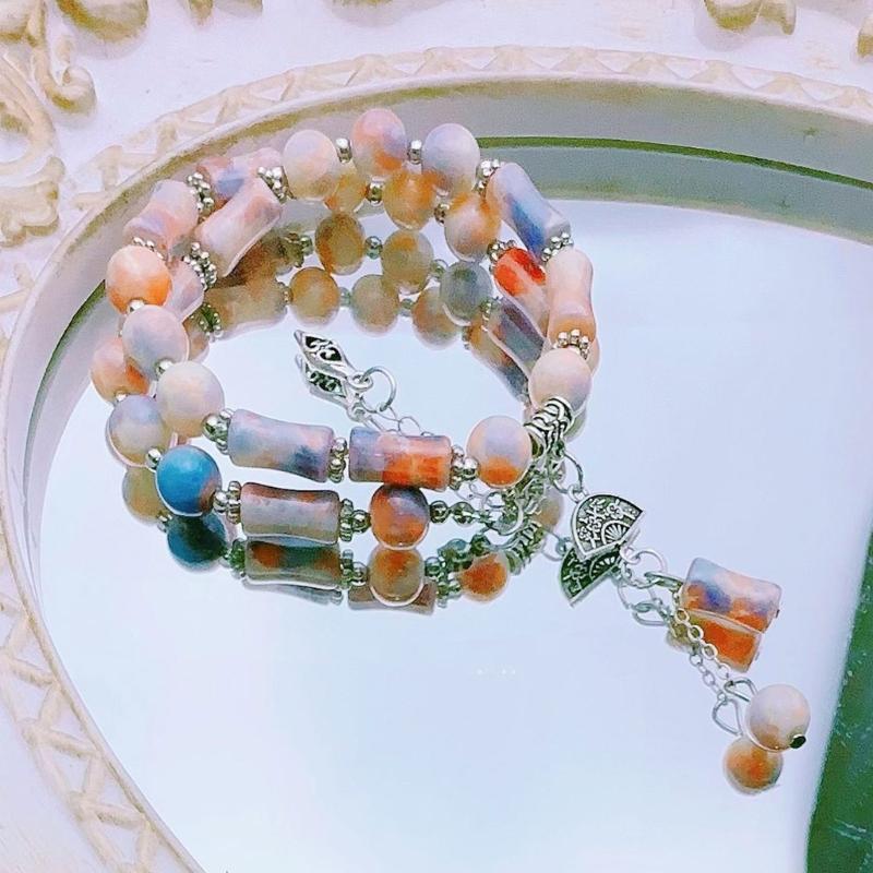 Elegant Bamboos Bead Bracelet with Oriental Charm and Vintage Appeal Portable for Daily Wear or Special Occasions