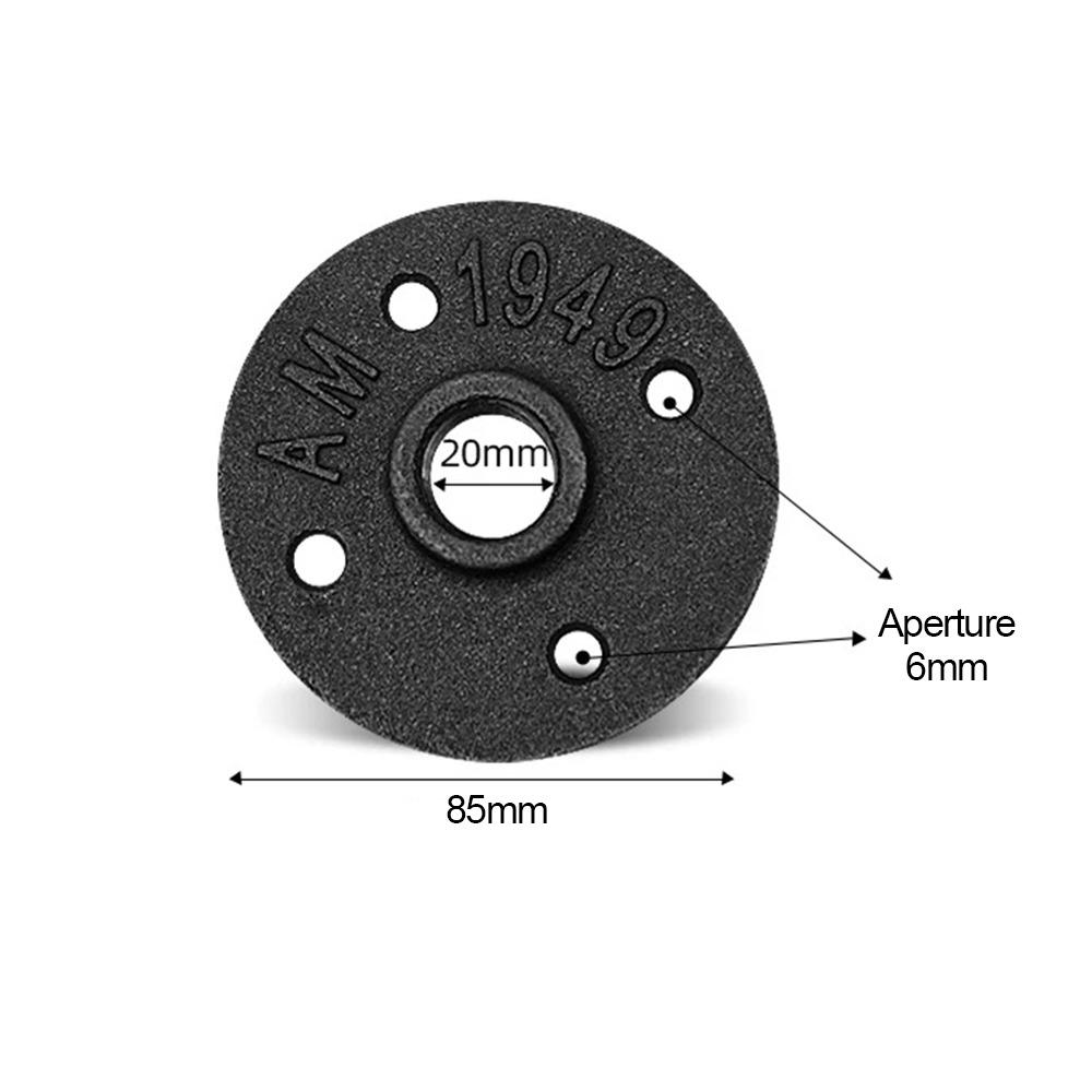 New Painted Floor Flange Black Industrial Vintage style Iron Pipe Flange With Threaded Hole Pipe Fittings Home