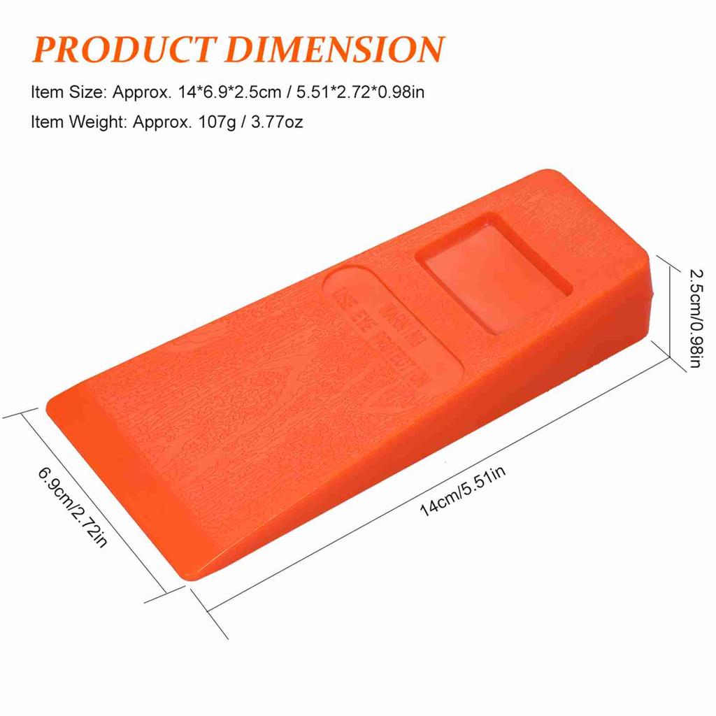 3Pcs 14cm Orange Plastic Felling Wedge Felled Chock Tree Cutting Wedge Spiked Wedge Woodcutting Tool