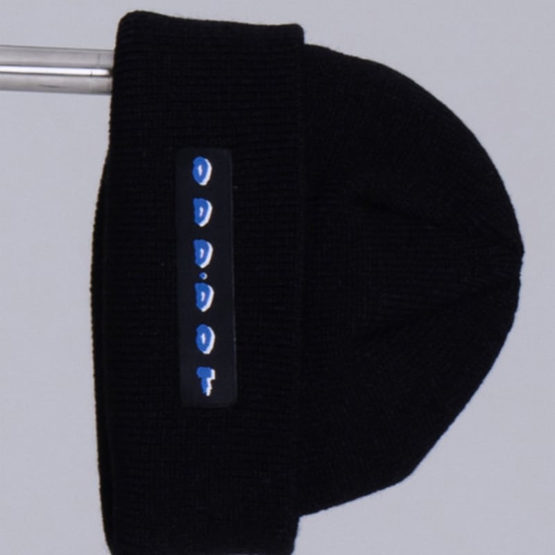 ODD DOT Horizental Label Point Beanie_Black