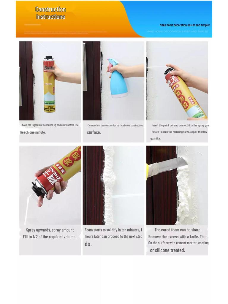 Expanding Foam Sealant for Doors & Windows - Leak Repair & Hole Filling Agent