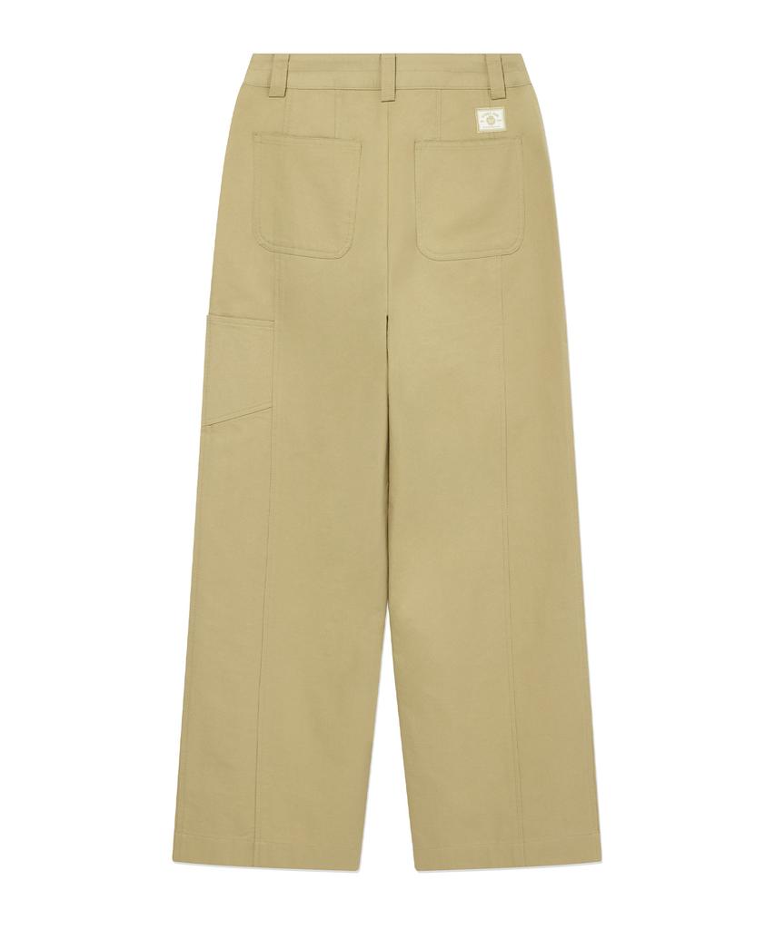 COVERNAT WOMAN Straight Cotton Pants Beige