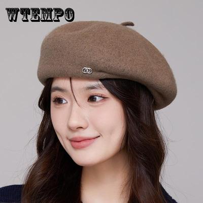 Wool Beret for Women - Classic French Artist Hat, Breathable Woolen Cap, Vintage-Inspired Design, Fall & Winter Fashion