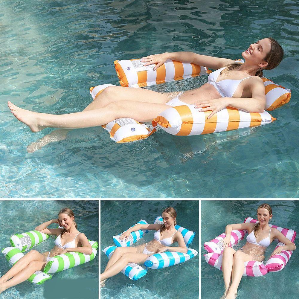 

Регульований матрац для плавання надувний басейн вечірка іграшка літній водний гамак крісло жовтий