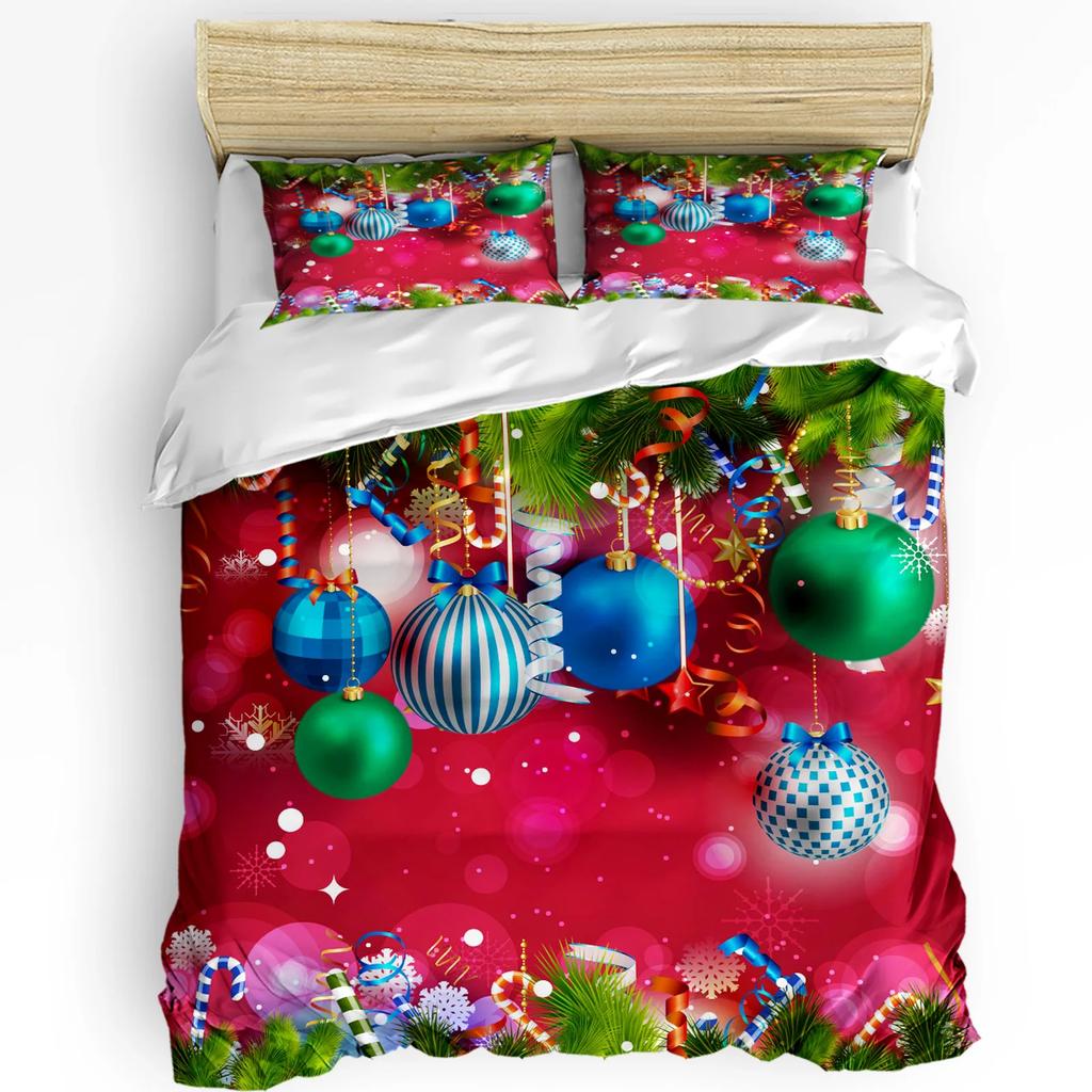 Pine Cones Christmas Printed Comfort Duvet Cover Pillow Case Home Textile Quilt Cover Boy Kid Teen Girl Luxury 3Pcs Bedding Collection