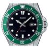 Casio Standard Analog Edelstahl Schwarzes Zifferblatt Quarz MDV-107D-3 200M Herrenuhr